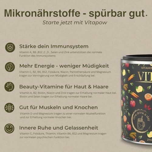 Vitapow Mikronährstoffe Vorteile auf Deutsch.